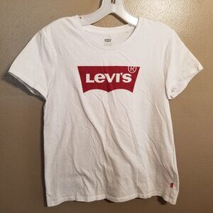 Levi's Women's Short Sleeve Shirt, White, Medium